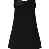 Mini abito a fascia in crepe RS25121S BL SELF-PORTRAIT 