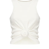 Top cropped in misto cotone arricciato 2395250000022  MAGDA BUTRYM 