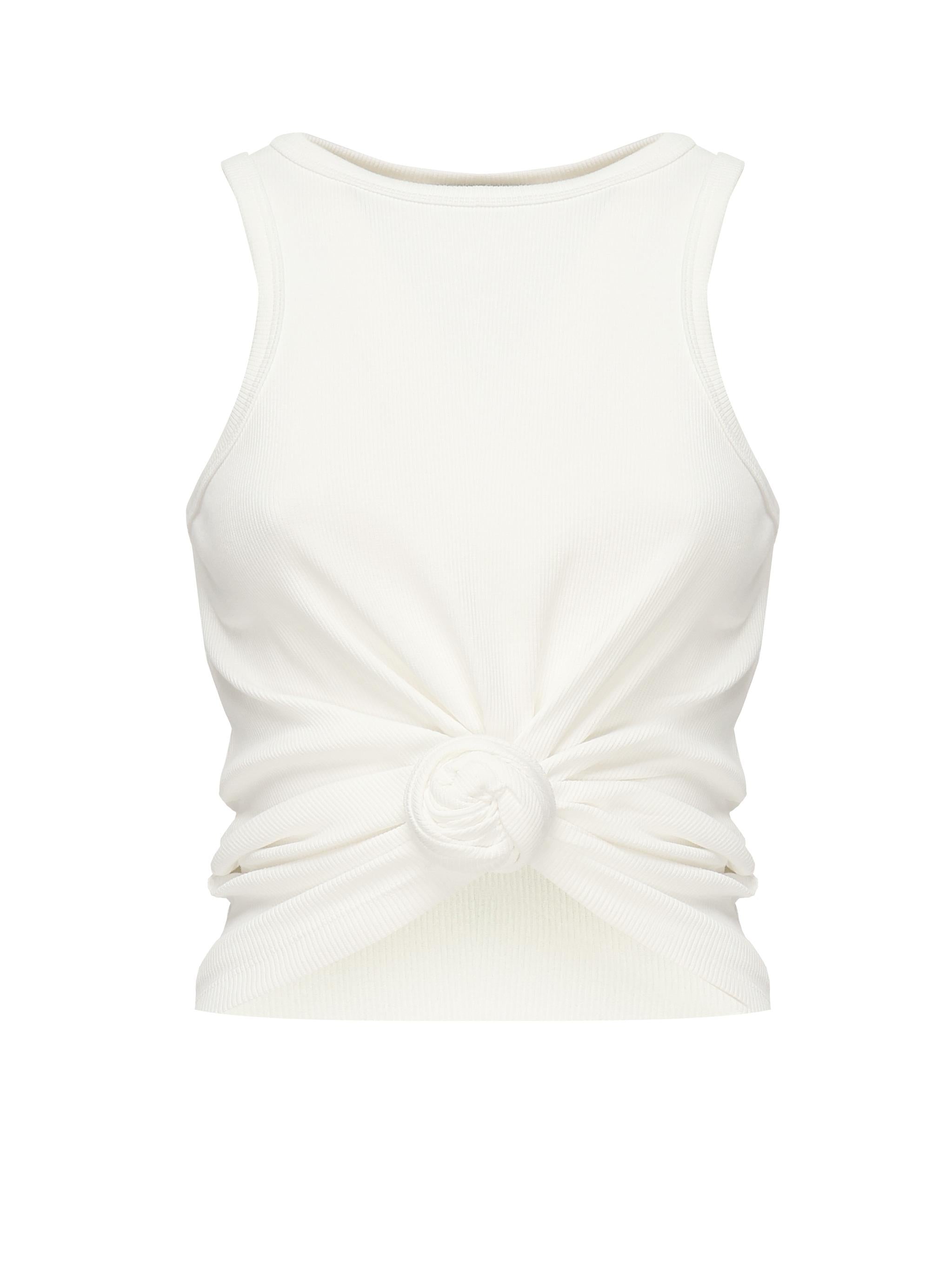 Top cropped in misto cotone arricciato 2395250000022  MAGDA BUTRYM 