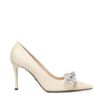 Décolleté in rafia con cristalli Double Bow R24S023095RAFNAT -1 MACH & MACH 