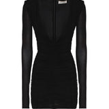 Abito drappeggiato in jersey 732870 Y5G891000 SAINT LAURENT 