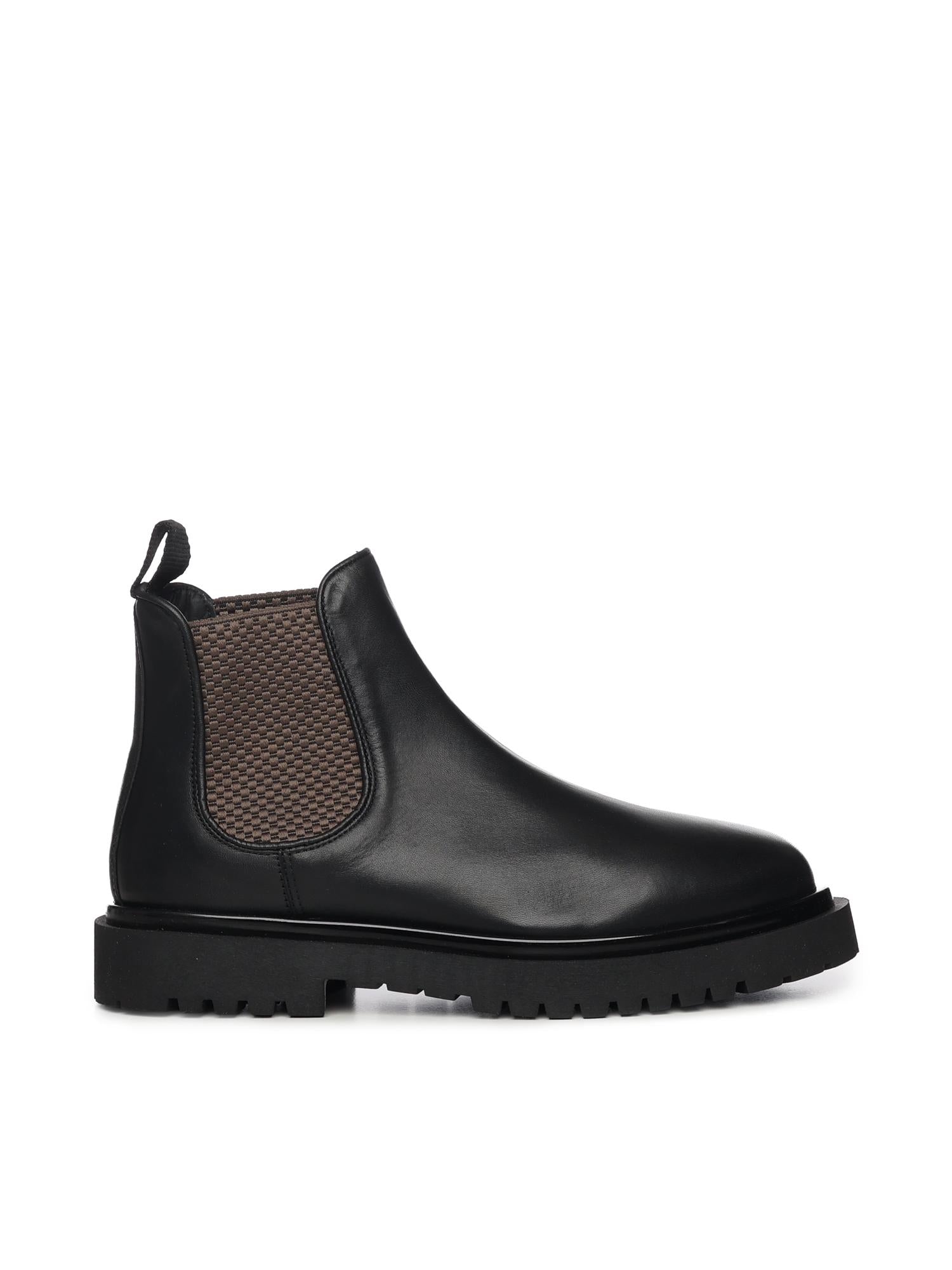 Stivaletti Chelsea in pelle<BR/> 23075 NERO ANTICA CUOIERIA 