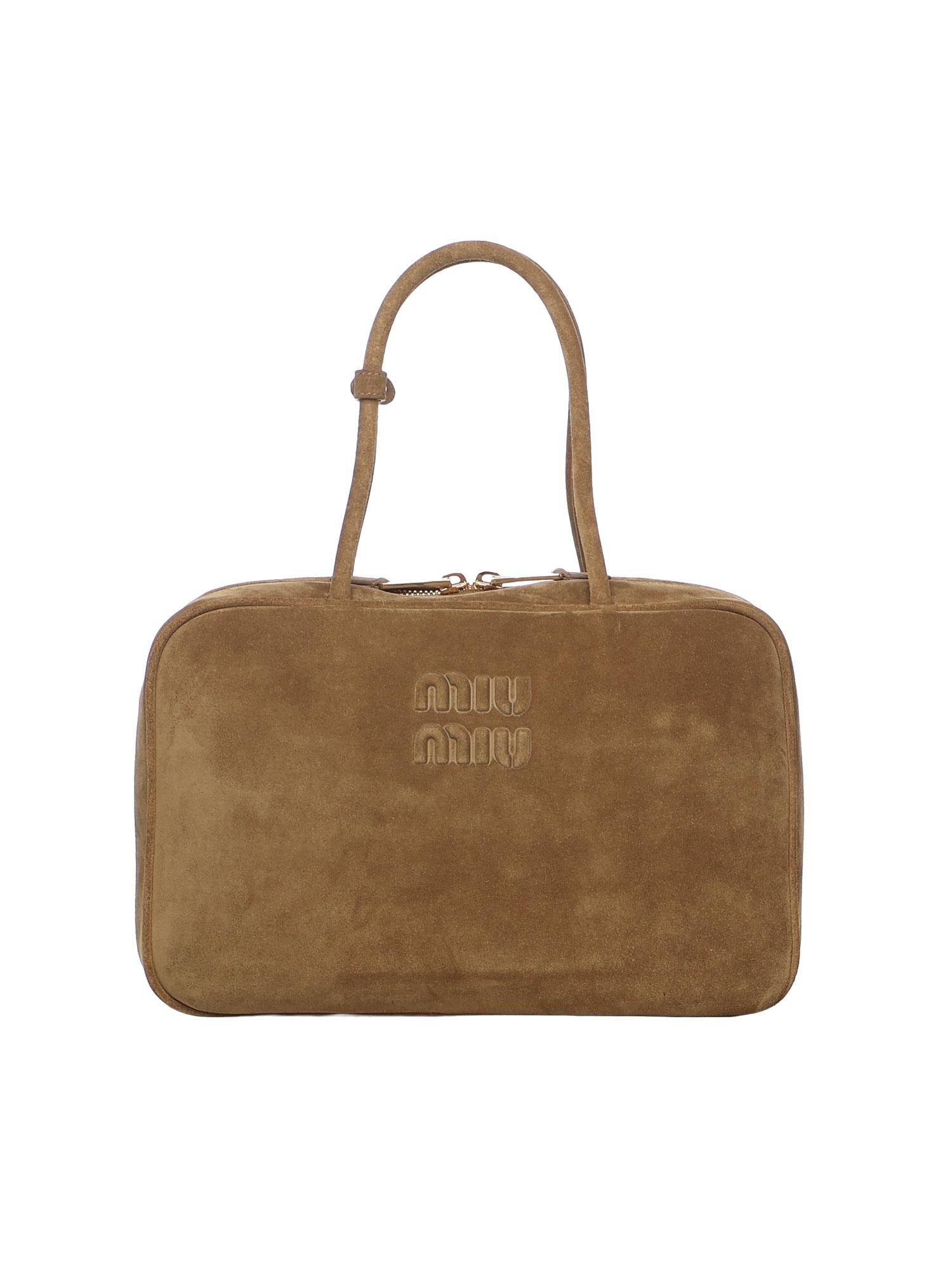 Borsa Beau in camoscio 5BB117 2CSSF0393 MIU MIU 