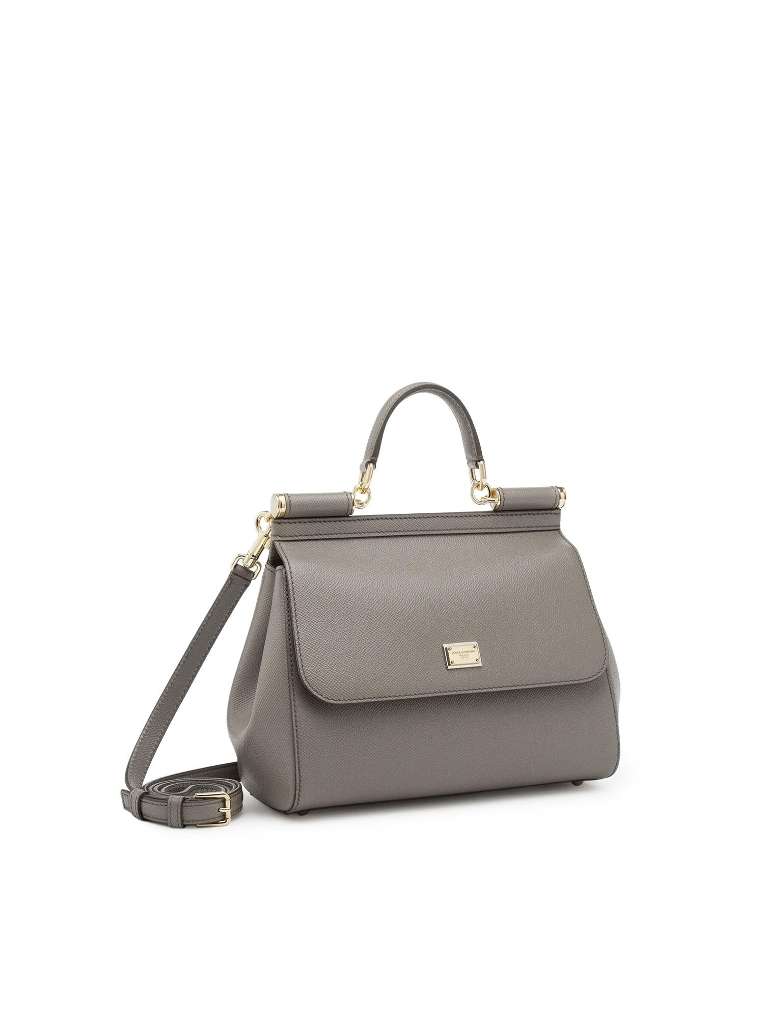 Borsa a mano Sicily grande in pelle Dauphine BB6002 B100180045 DOLCE & GABBANA 