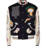 Giubbotto bomber patchwork in ciniglia MF24OT131 01 CASABLANCA 