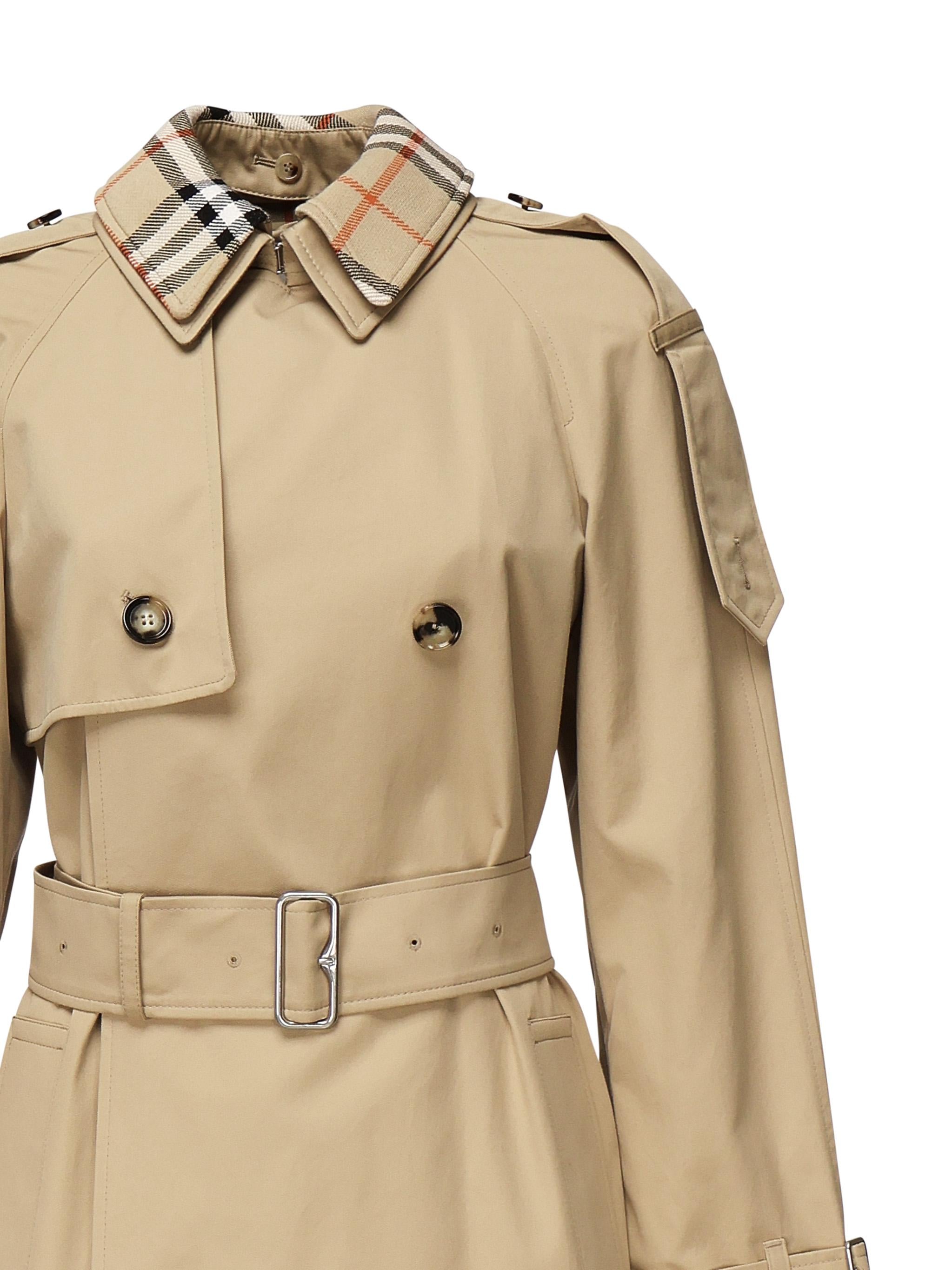 Trench corto con collo Check<BR/> 8094940 B8626 BURBERRY 