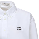 Camicia in popeline con logo MK1659 10RGF0009 MIU MIU 