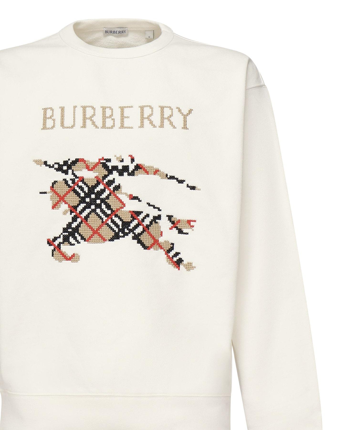 Felpa in cotone con EKD a punto croce 8110547 B7078 BURBERRY 