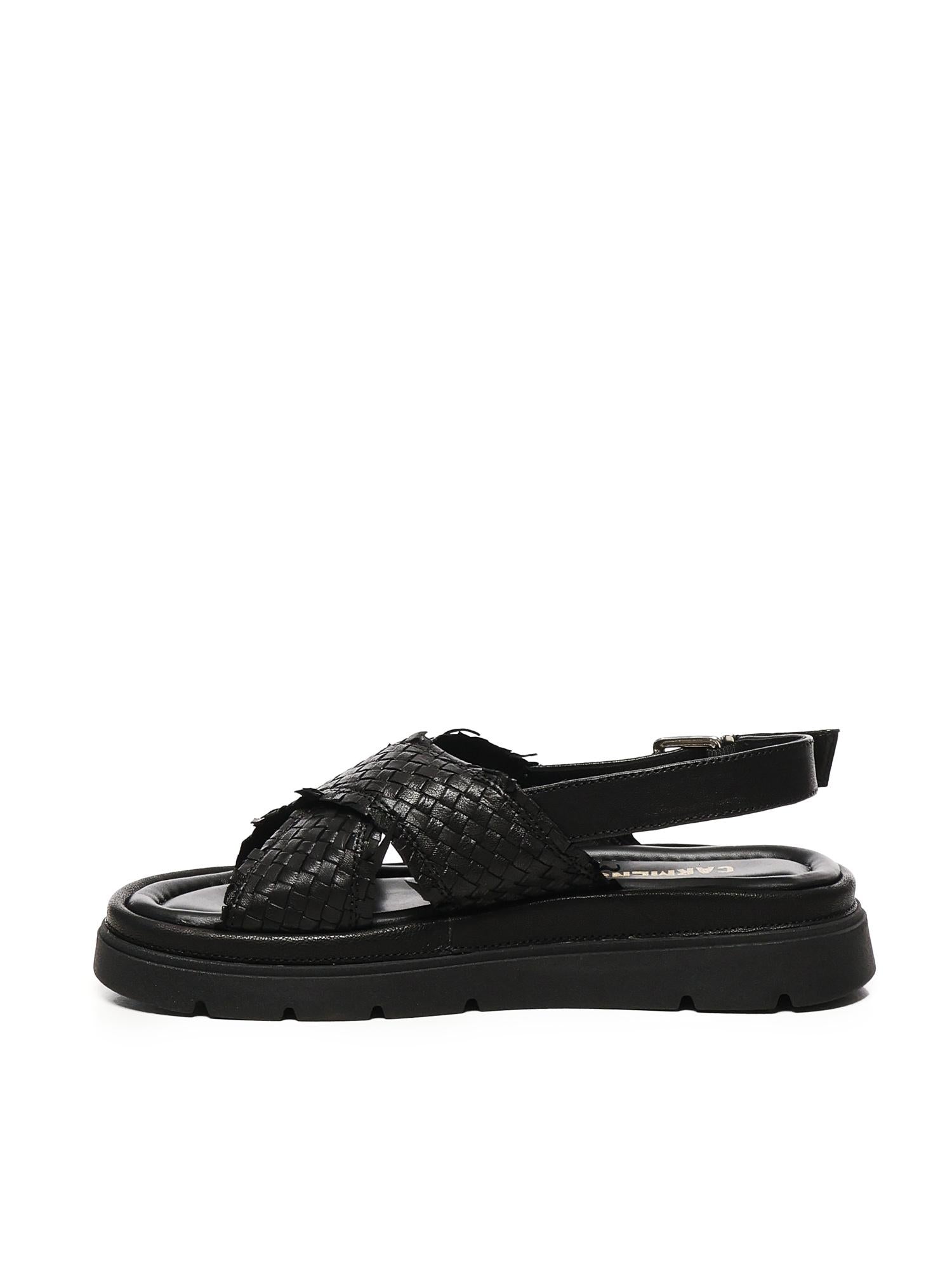 Sandalo flat Thea Tress A55379 NERO CARMENS 