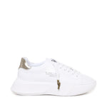 Sneakers Nemesis in nappa con riporto in pelle color oro pe 2021 NEMESIS 2 NAPPAWHITE/GOLD GIULIANO GALIANO 