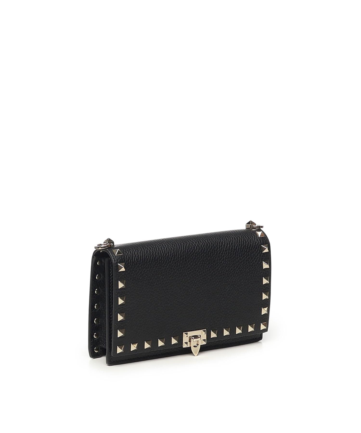 Mini bag con catena Rockstud in vitello granato 8W2P0Y59 VSH0NO VALENTINO GARAVANI 