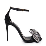Sandalo in raso con ricamo strass CR1793 A9S438S488 DOLCE & GABBANA 