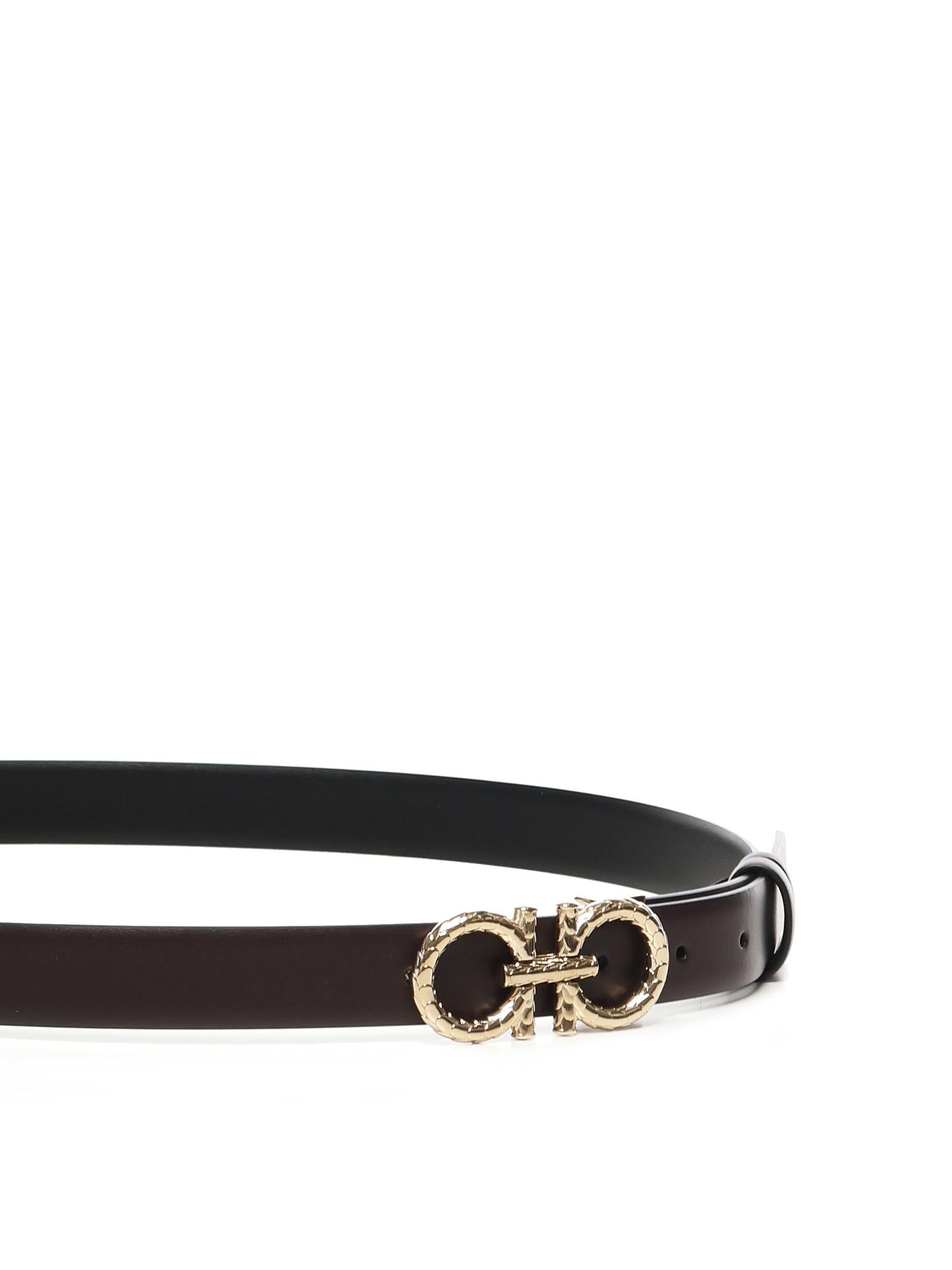 Cintura regolabile e reversibile Gancini<BR/> 230359 780428004 FERRAGAMO 