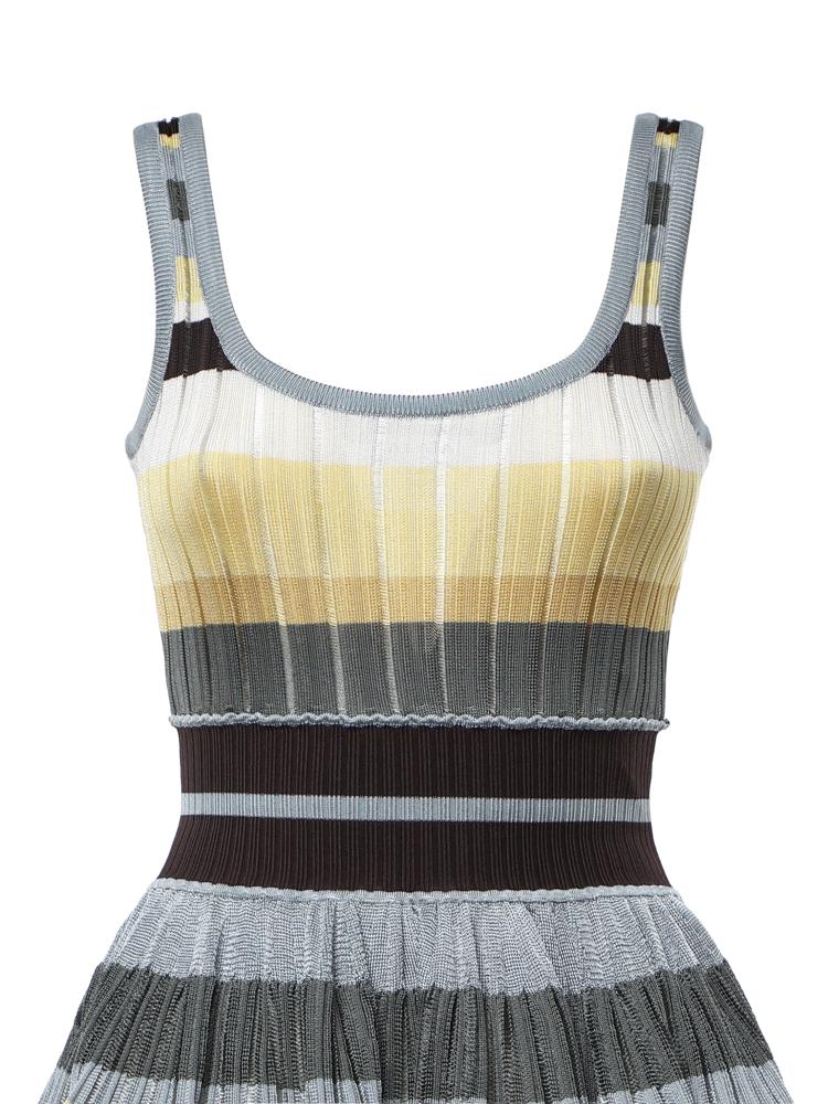 Abito corto in maglia a righe AA9R3100K266D 908 ALAIA 