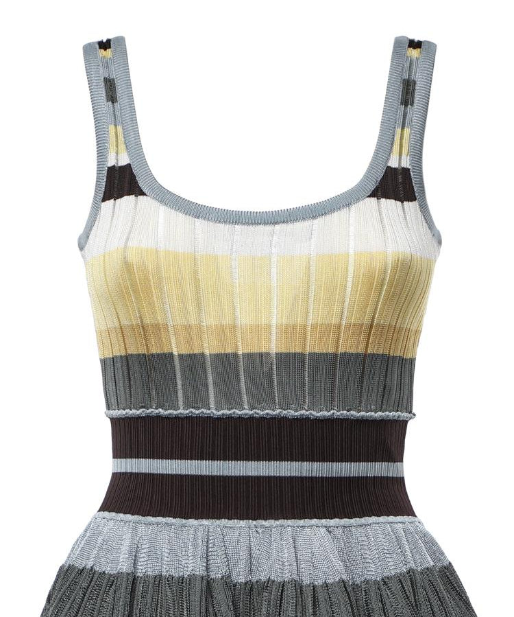 Abito corto in maglia a righe AA9R3100K266D 908 ALAIA 