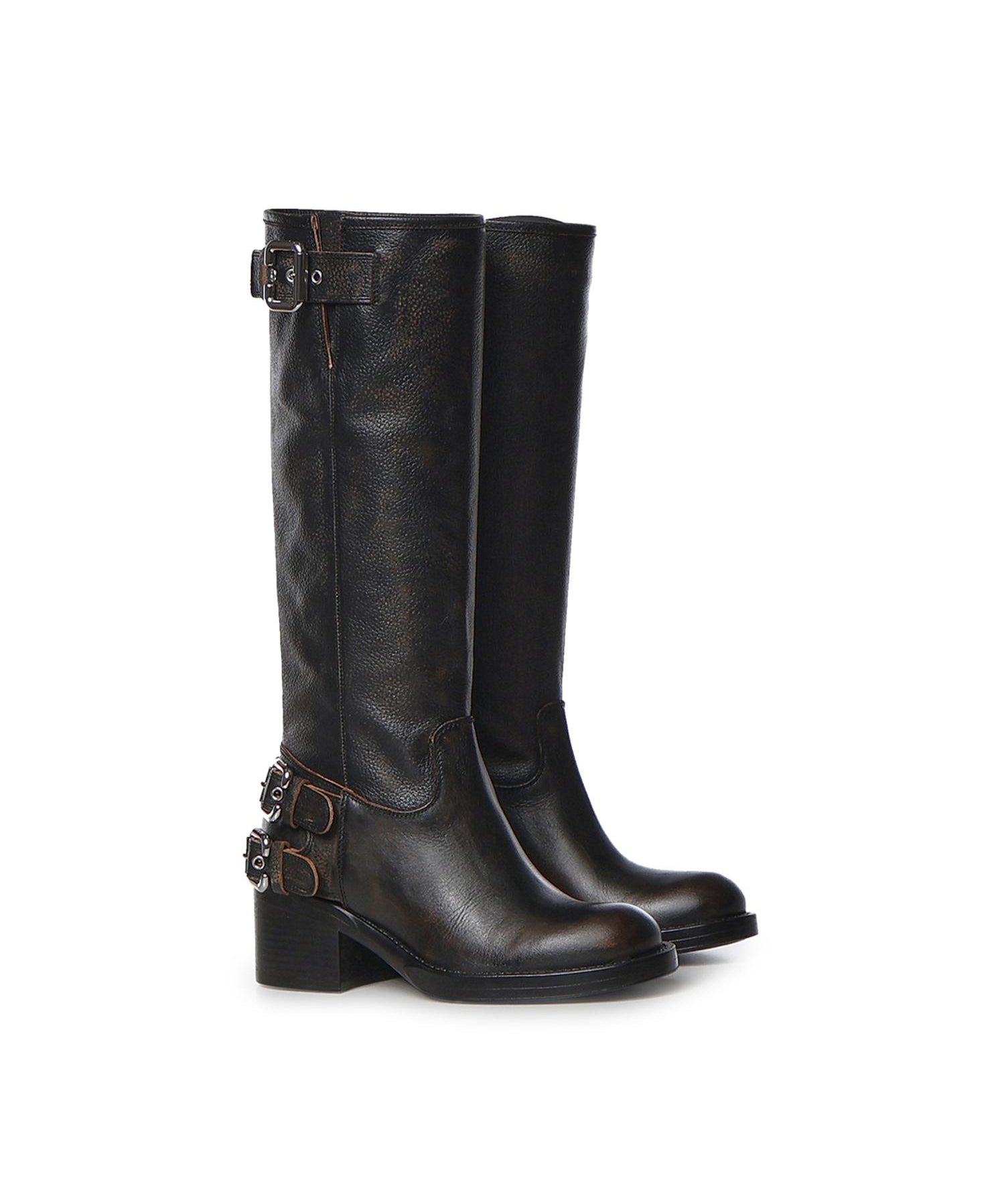 Stivali biker Dakota in pelle CHC25A12ESY 001 CHLOÉ 