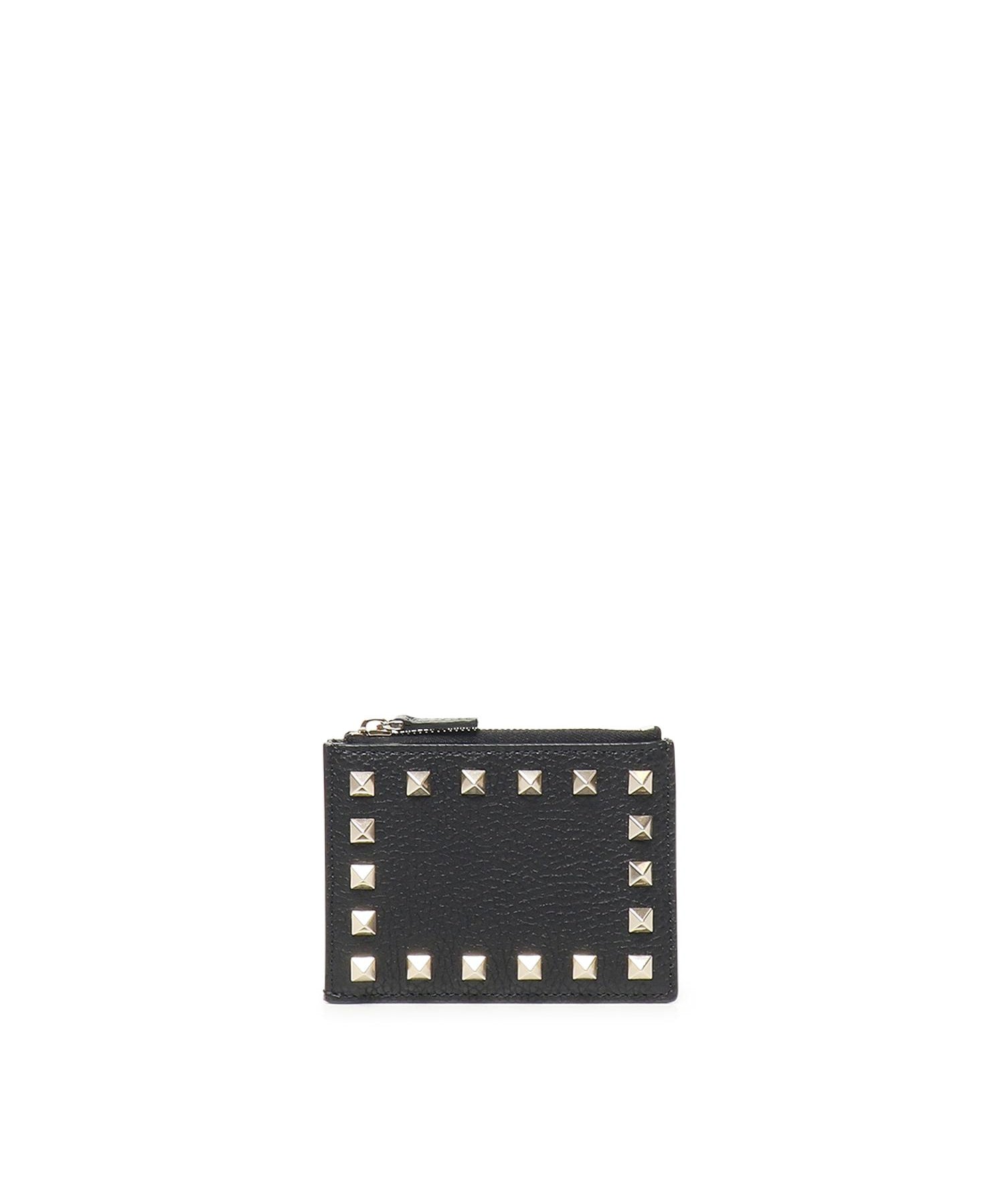 Portacarte Rockstud in vitello granato 7W2P0AI8 VSH0NO VALENTINO GARAVANI 