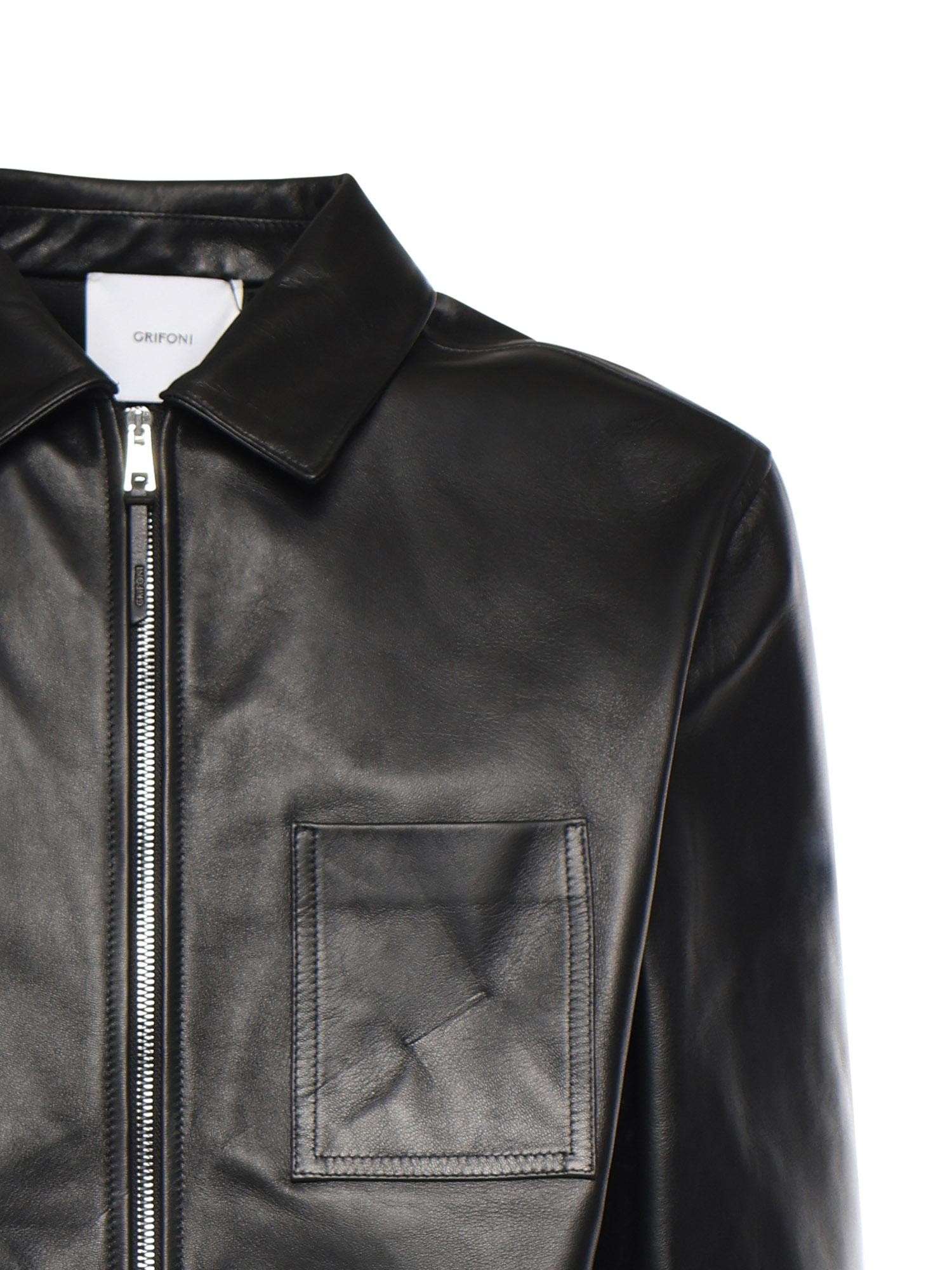 Overshirt in pelle G6AB0068 99 GRIFONI 