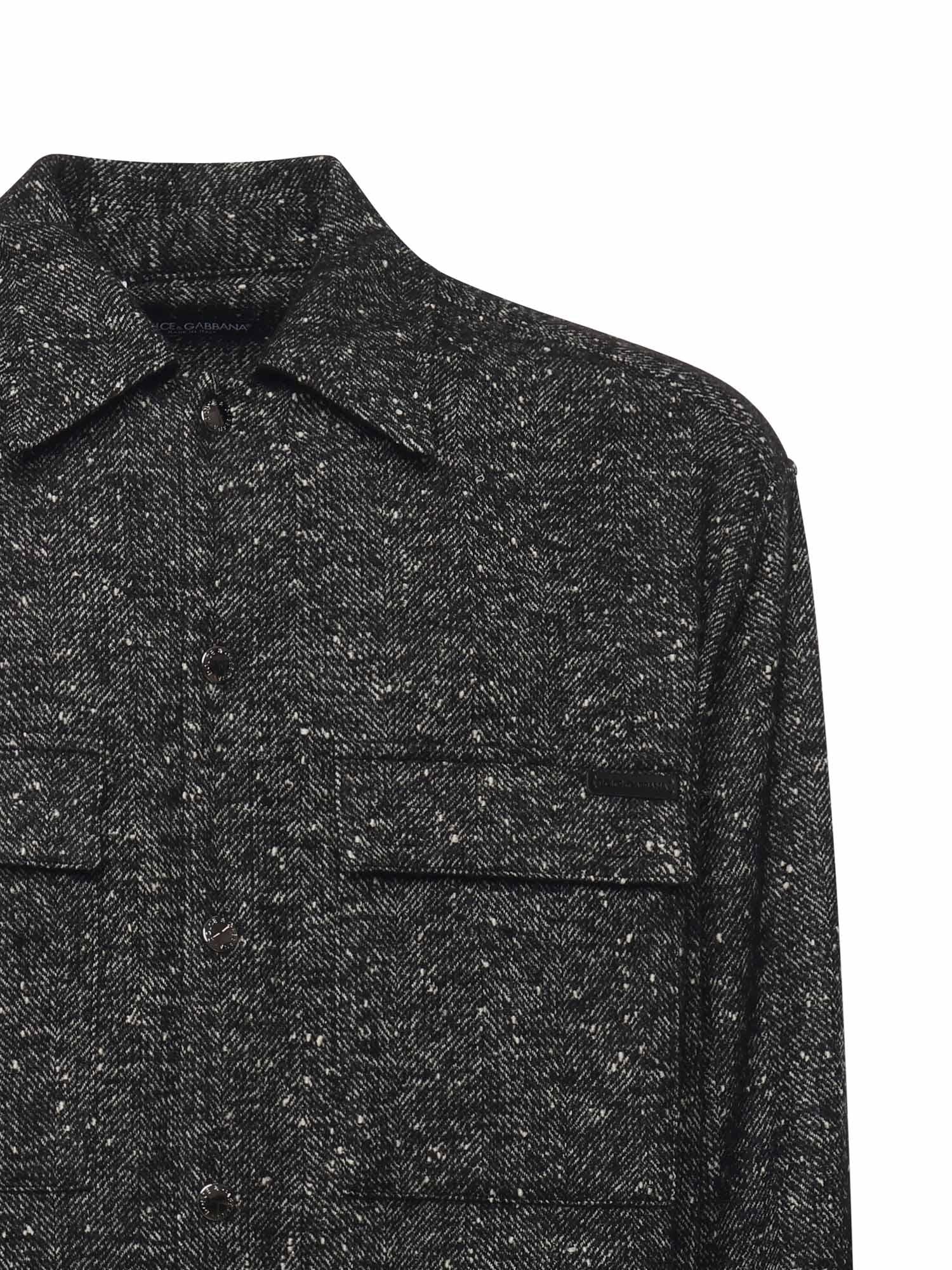 Camicia over in misto lana G5MM6T FCZAMS8030 DOLCE & GABBANA 