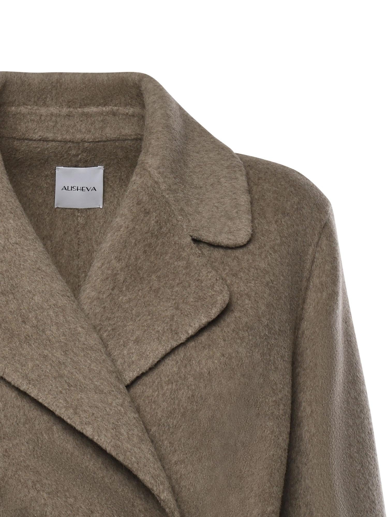 Cappotto lungo in lana 26AL218 BEIGE MELANGE ALISHEVA 