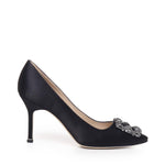 Décolleté con fibbia gioiello in raso 90mm HANGISI_FMC 9XX-0663-00400015 MANOLO BLAHNIK 
