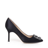 Décolleté con fibbia gioiello in raso 90mm HANGISI_FMC 9XX-0663-00400015 MANOLO BLAHNIK 