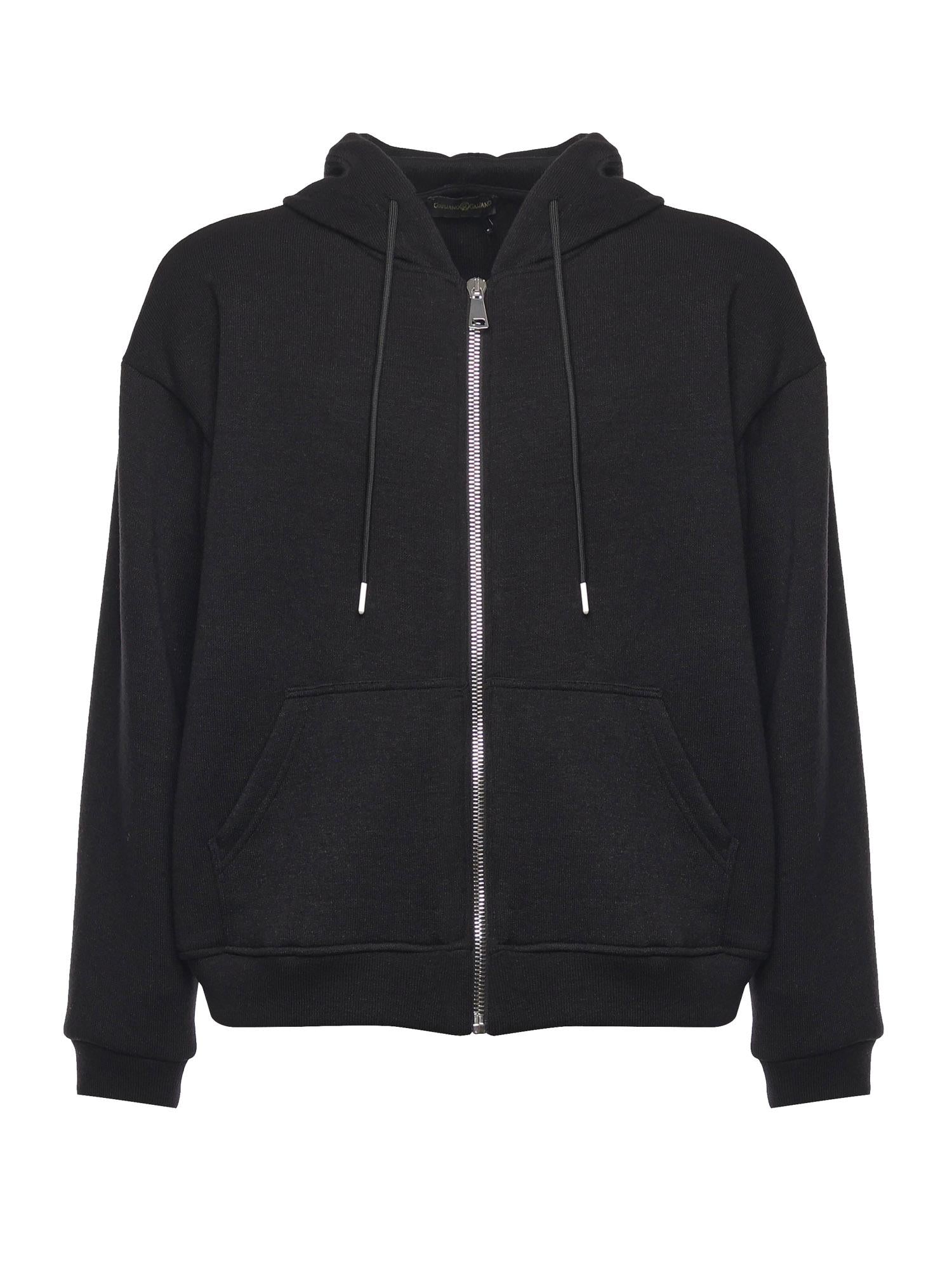 Felpa con zip HUGEL NERO GIULIANO GALIANO 