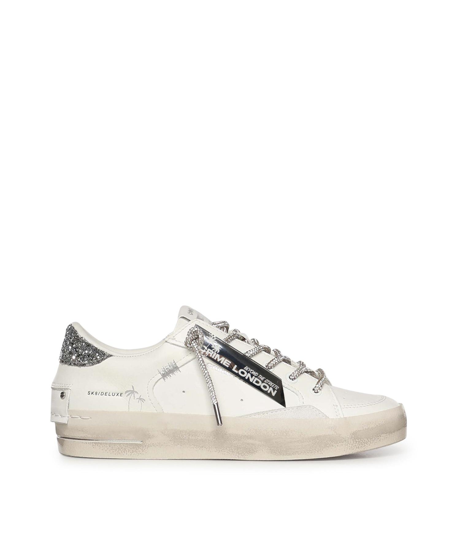 Sneaker Sk8 Deluxe in pelle<BR/> 29111PP8 WHITE CRIME LONDON 