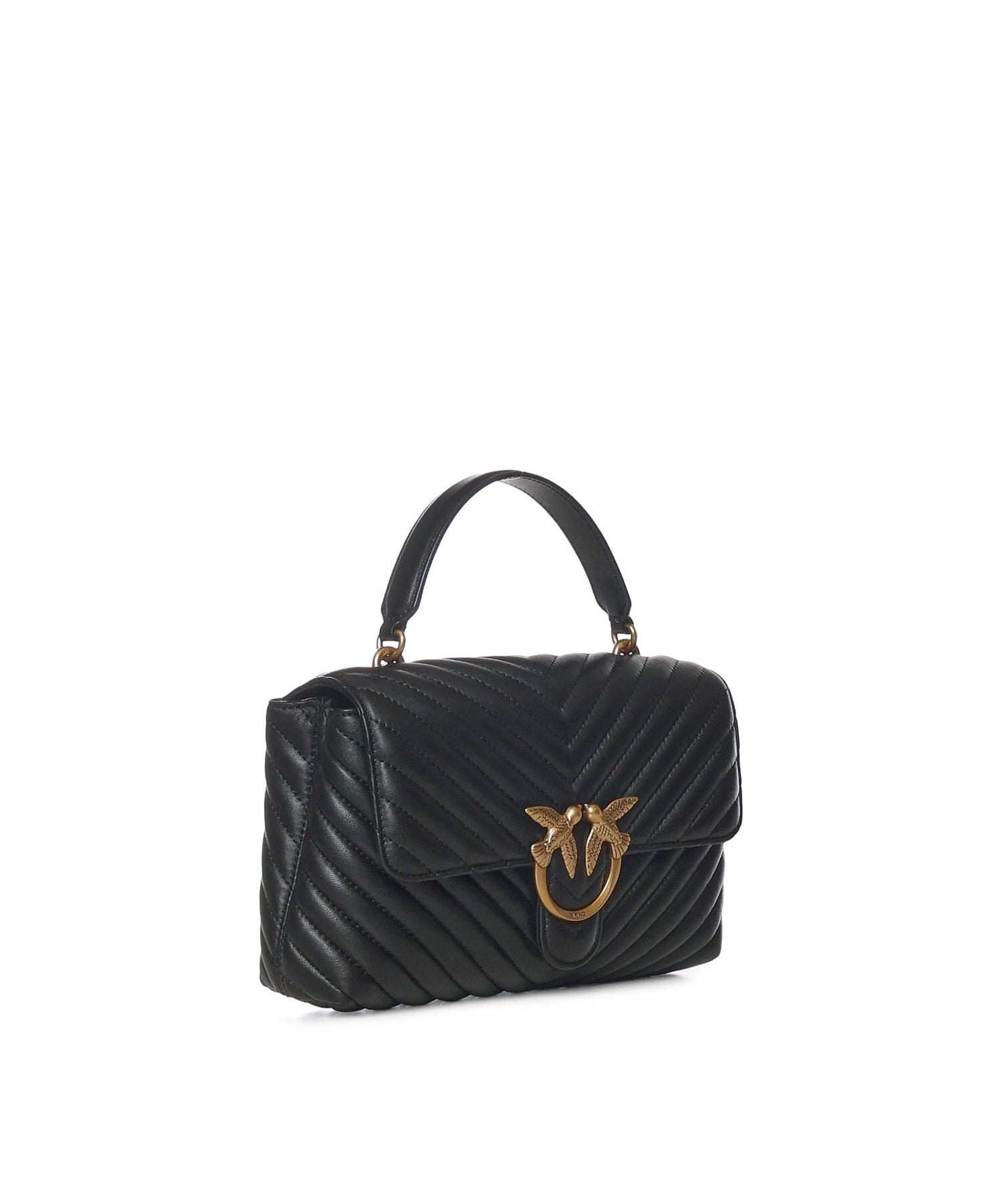 Borsa a mano media Love Bag Puff Chevron in nappa 100043 A0GKZ99Q PINKO 