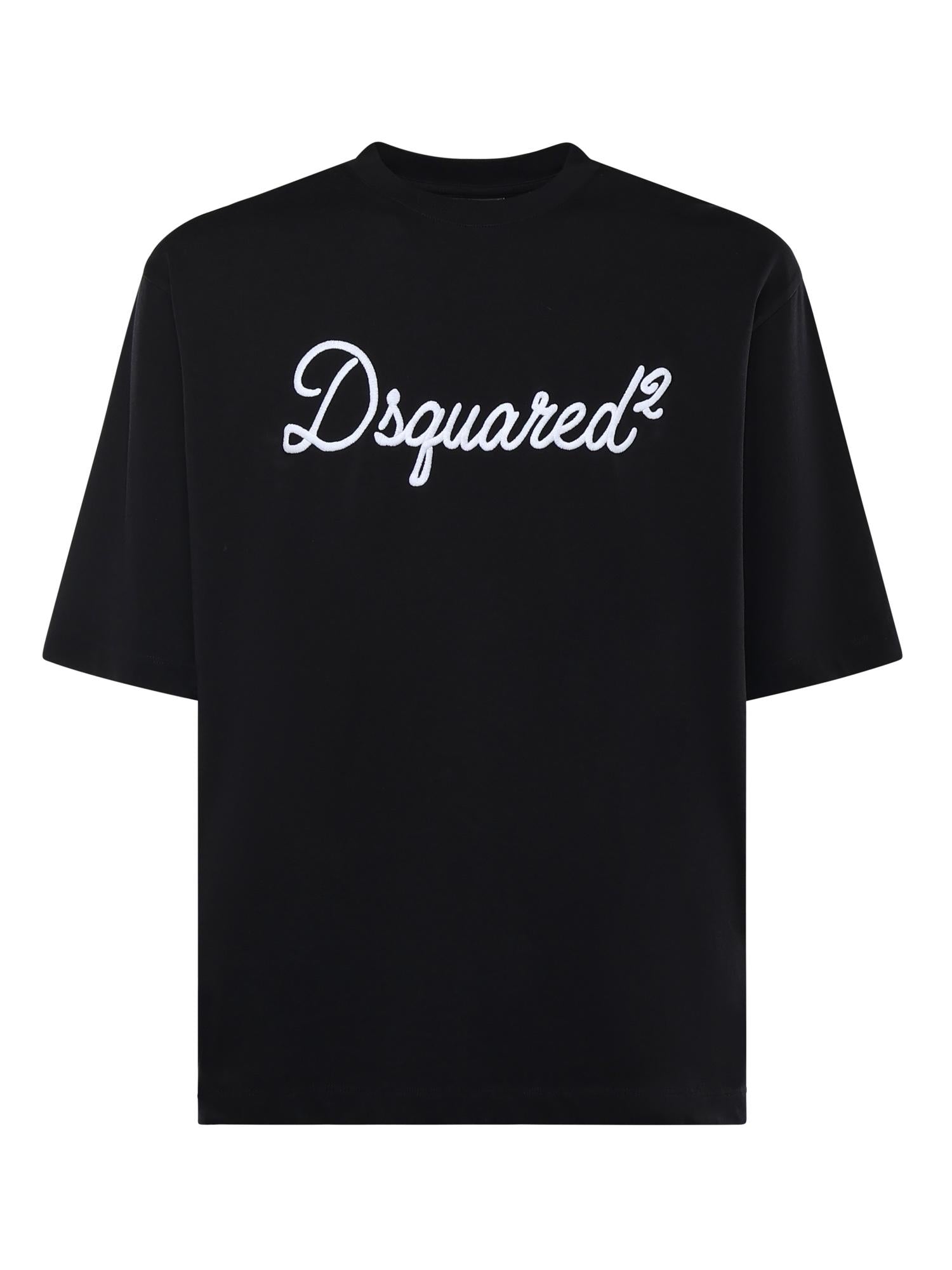 T-shirt in jersey con logo<BR/> S74GD1524 D20106900 DSQUARED2 