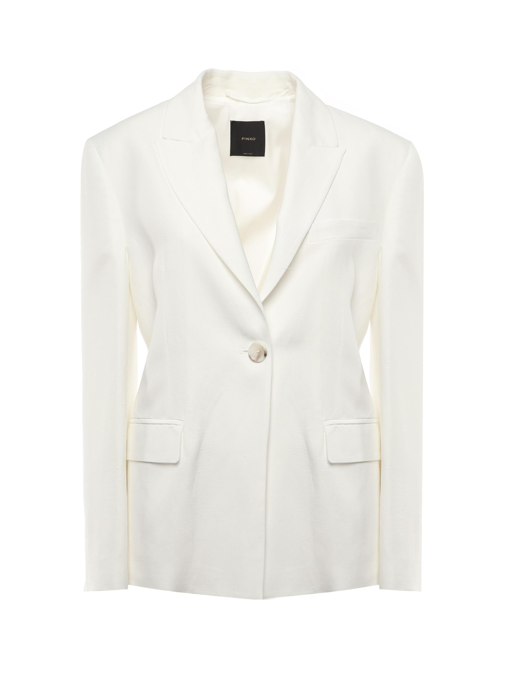 Blazer monopetto in misto lino e viscosa 104944 A2FAZ05 PINKO 