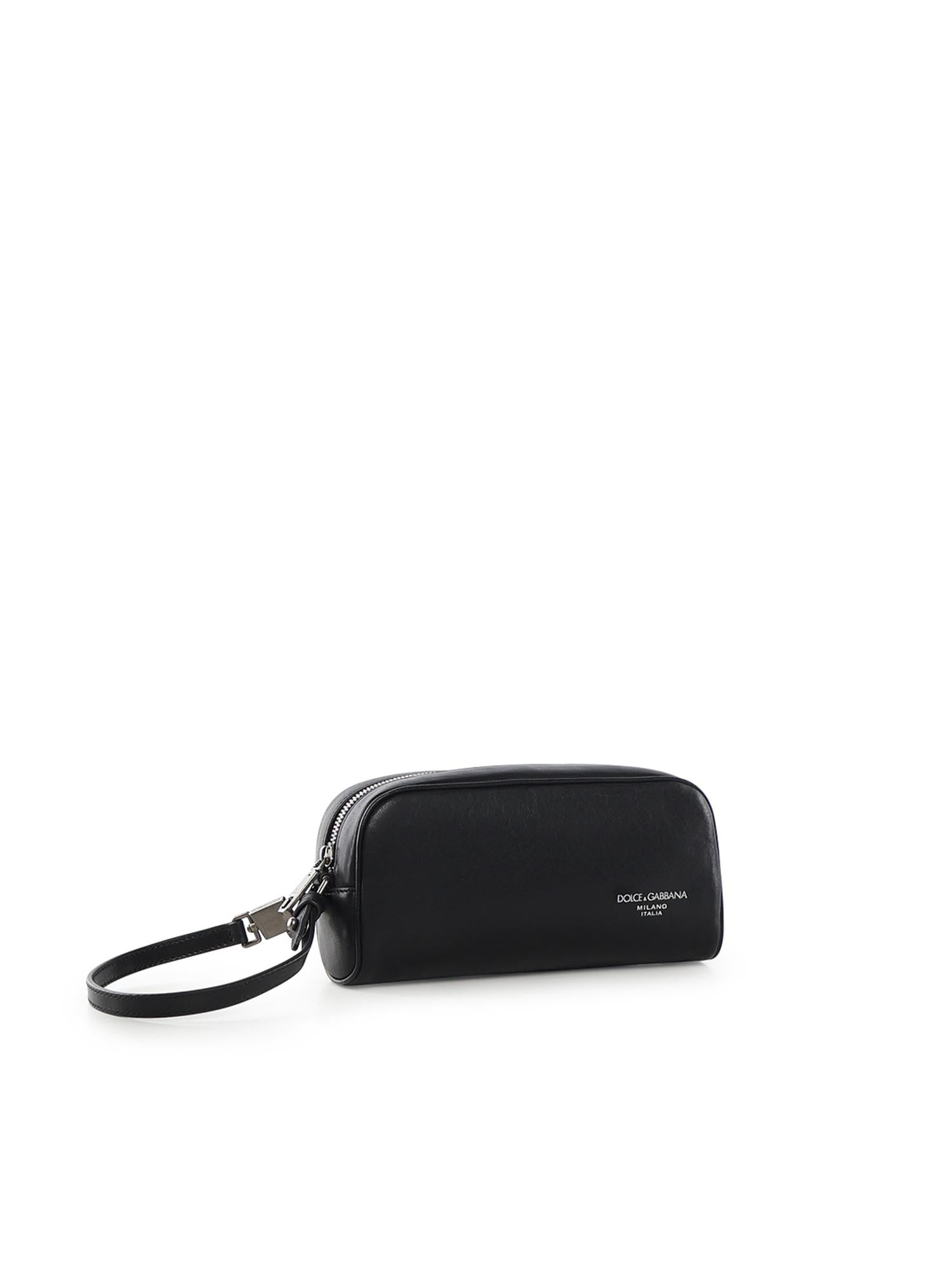 Necessaire in pelle di vitello con logo BP3456 AU99480999 DOLCE & GABBANA 