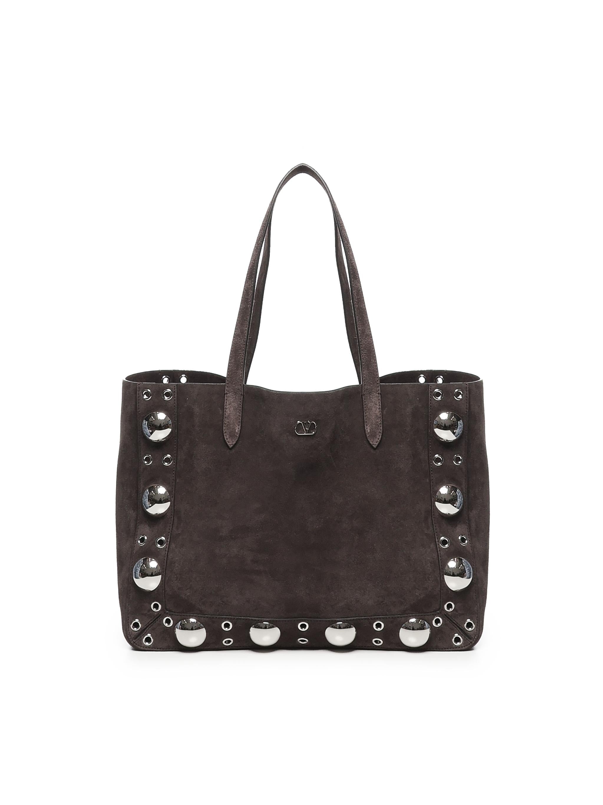 Borsa tote Nellcote media in suede 6W0B0R79 JET0TO VALENTINO GARAVANI 