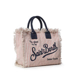 Borsa Colette in canvas a righe COL0001 03448L MC2 SAINT BARTH 