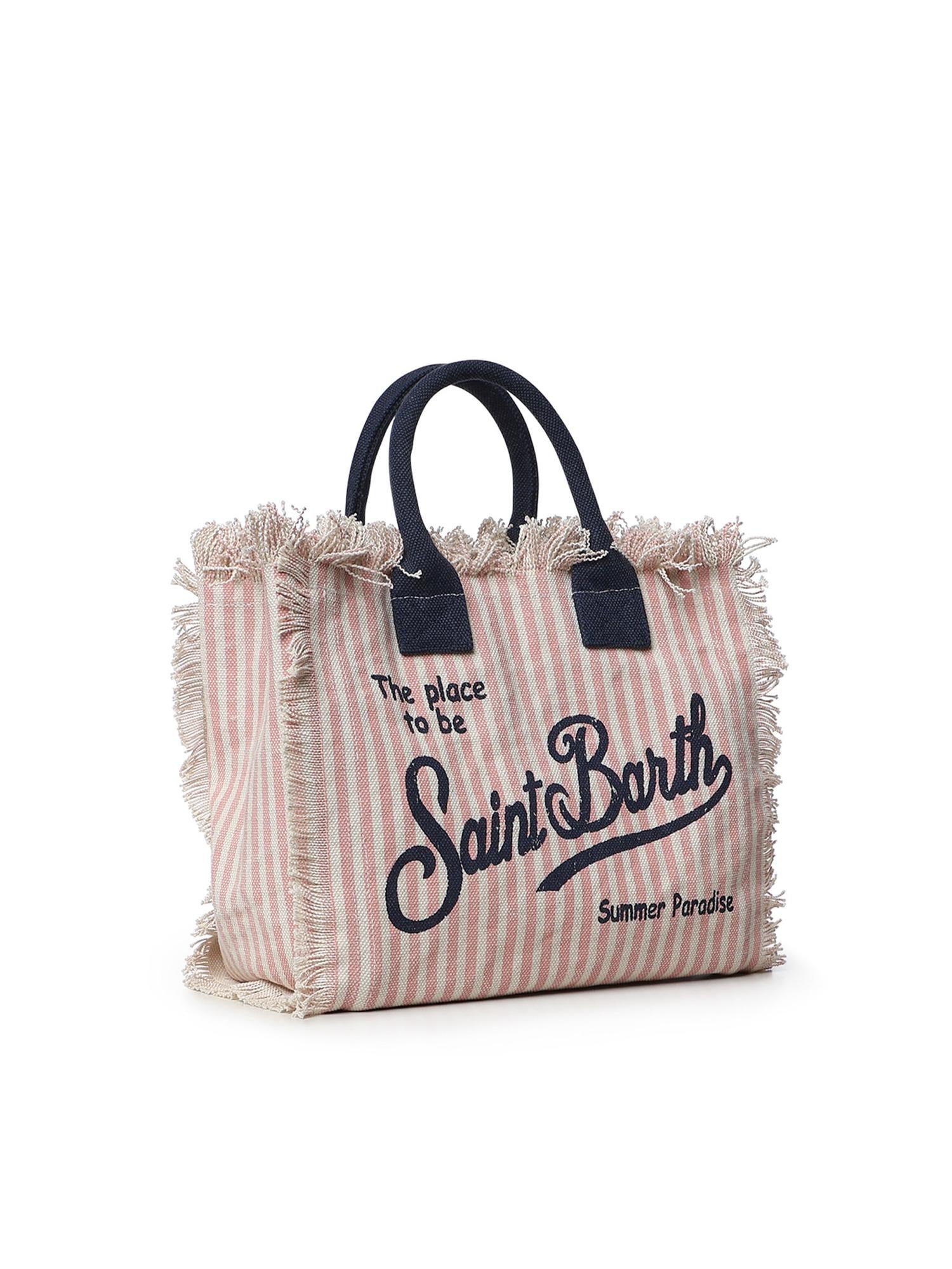 Borsa Colette in canvas a righe COL0001 03448L MC2 SAINT BARTH 
