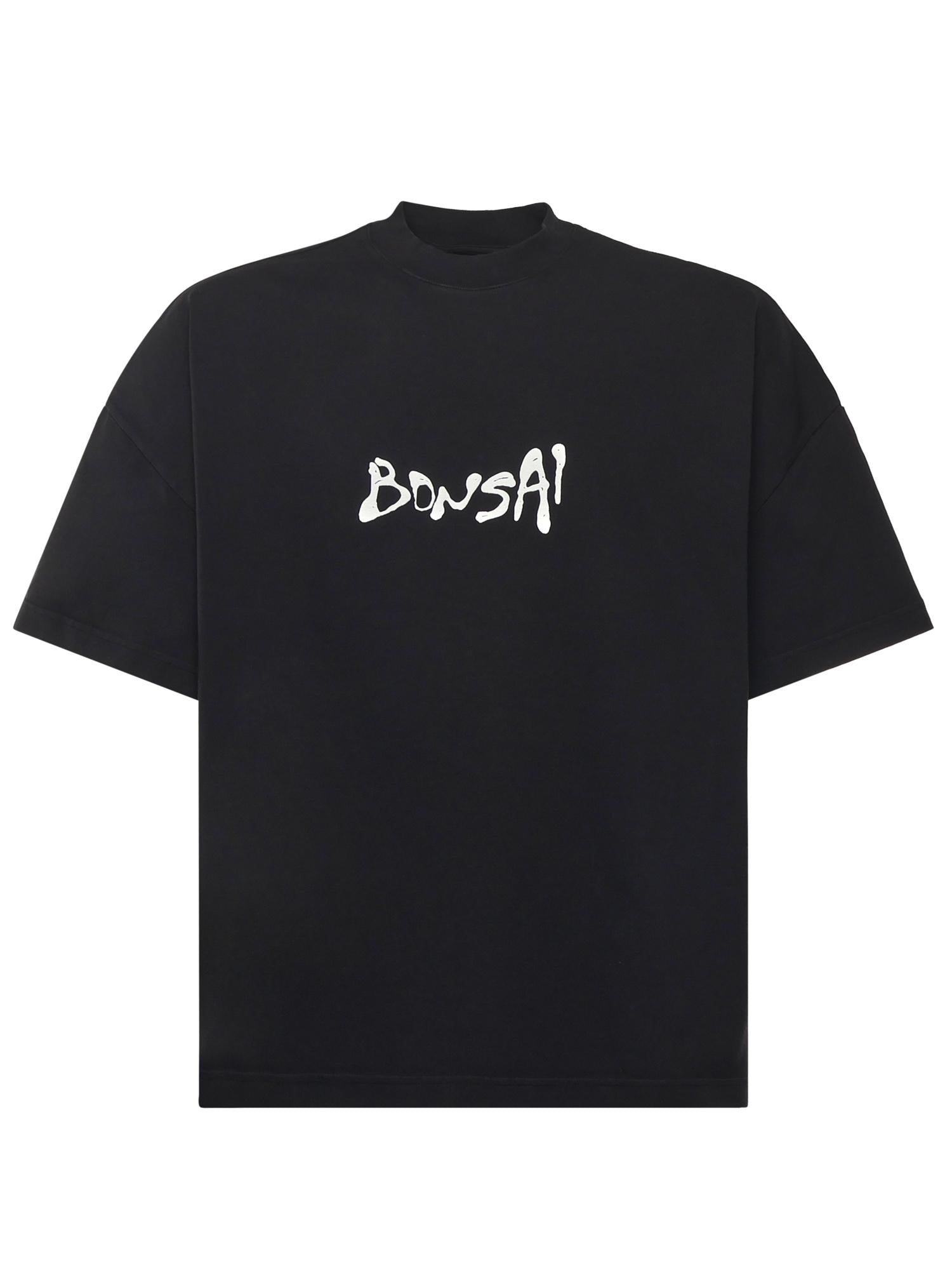 T-shirt in cotone con logo TS002002 BLK BONSAI 