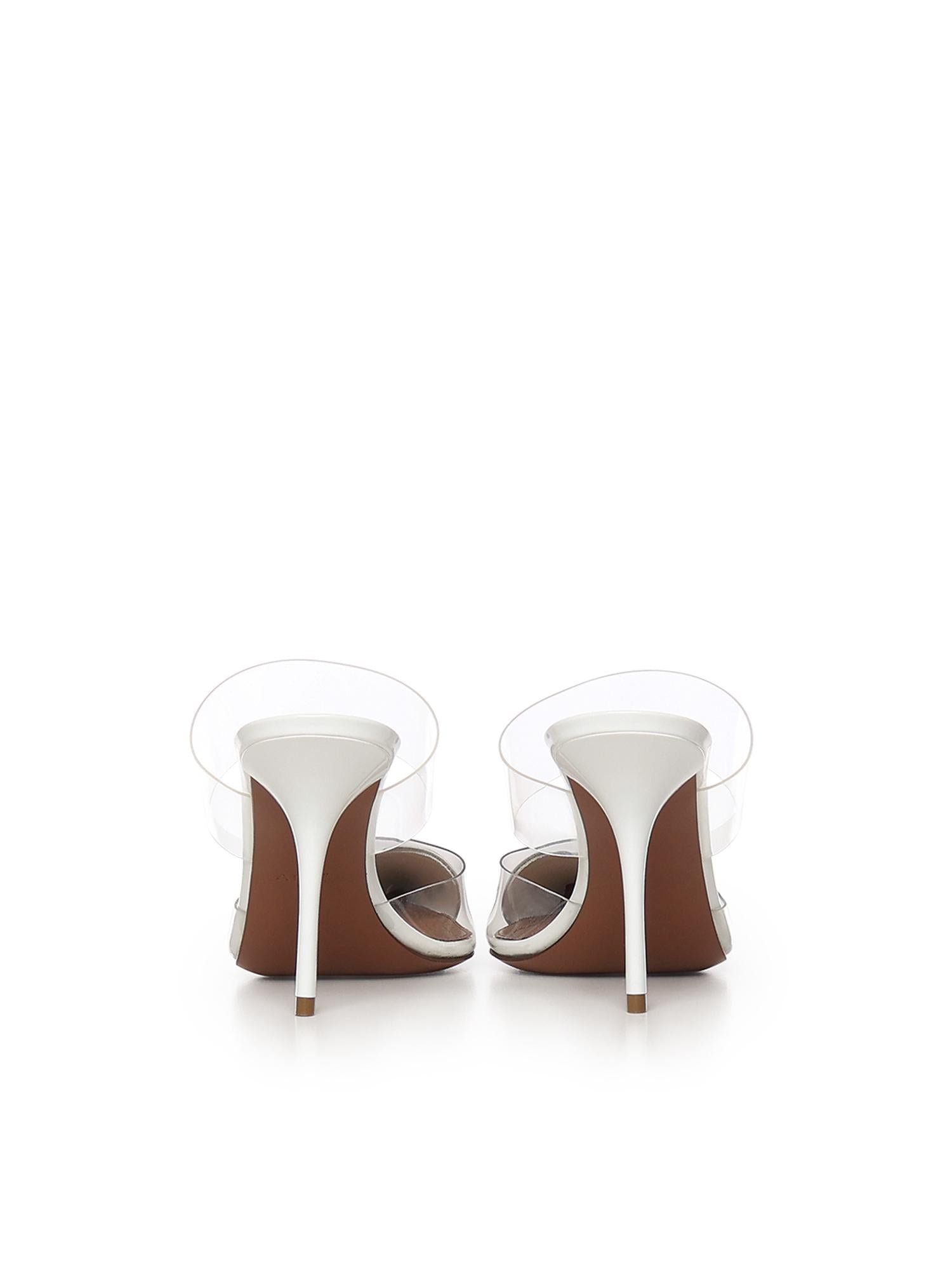 Mule Le Cœur in pelle verniciata AA3M053CK150 010 ALAIA 