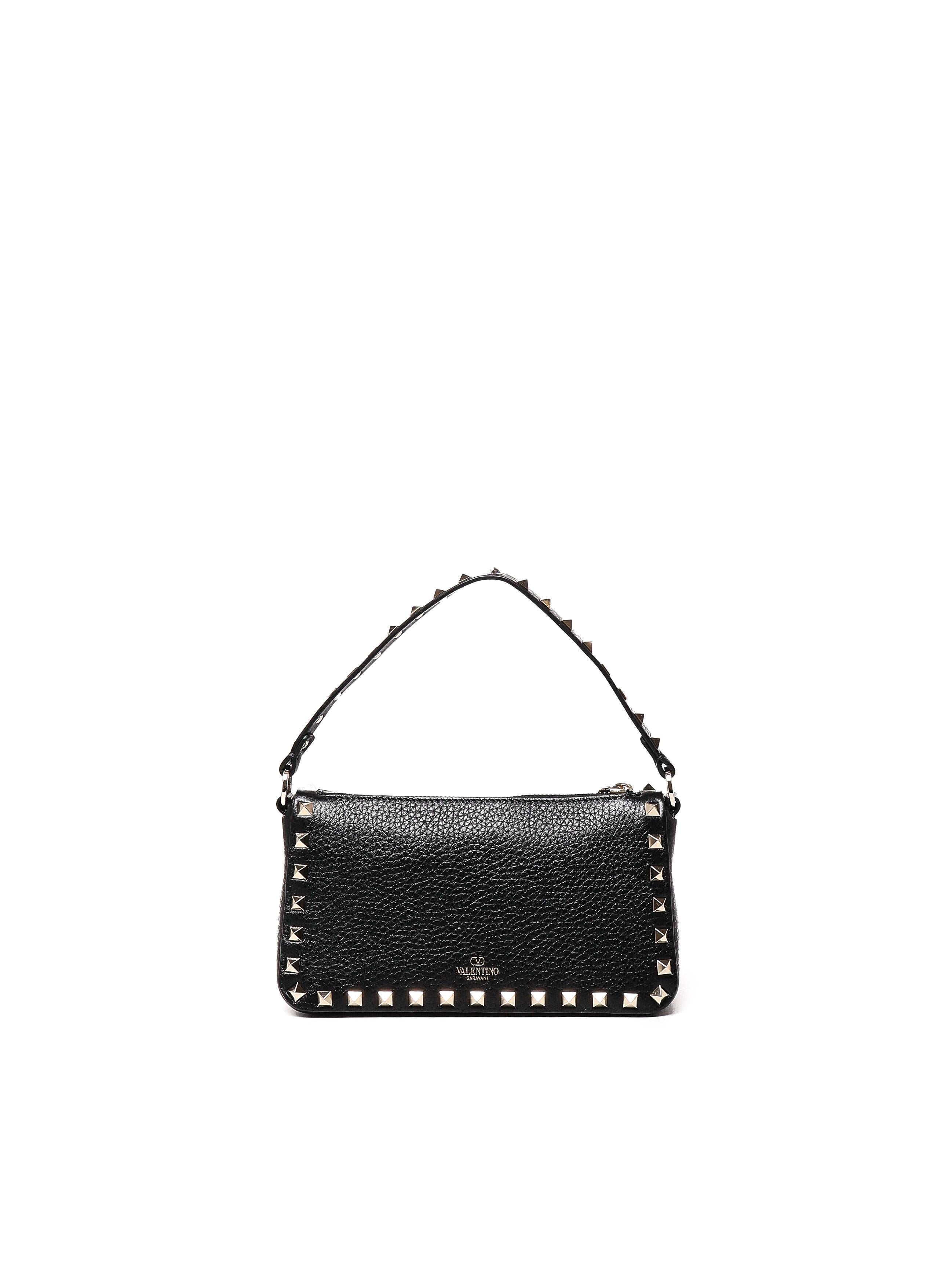 Borsa piccola a tracolla Rockstud in vitello 8W2B0J47 VSF0NO VALENTINO GARAVANI 