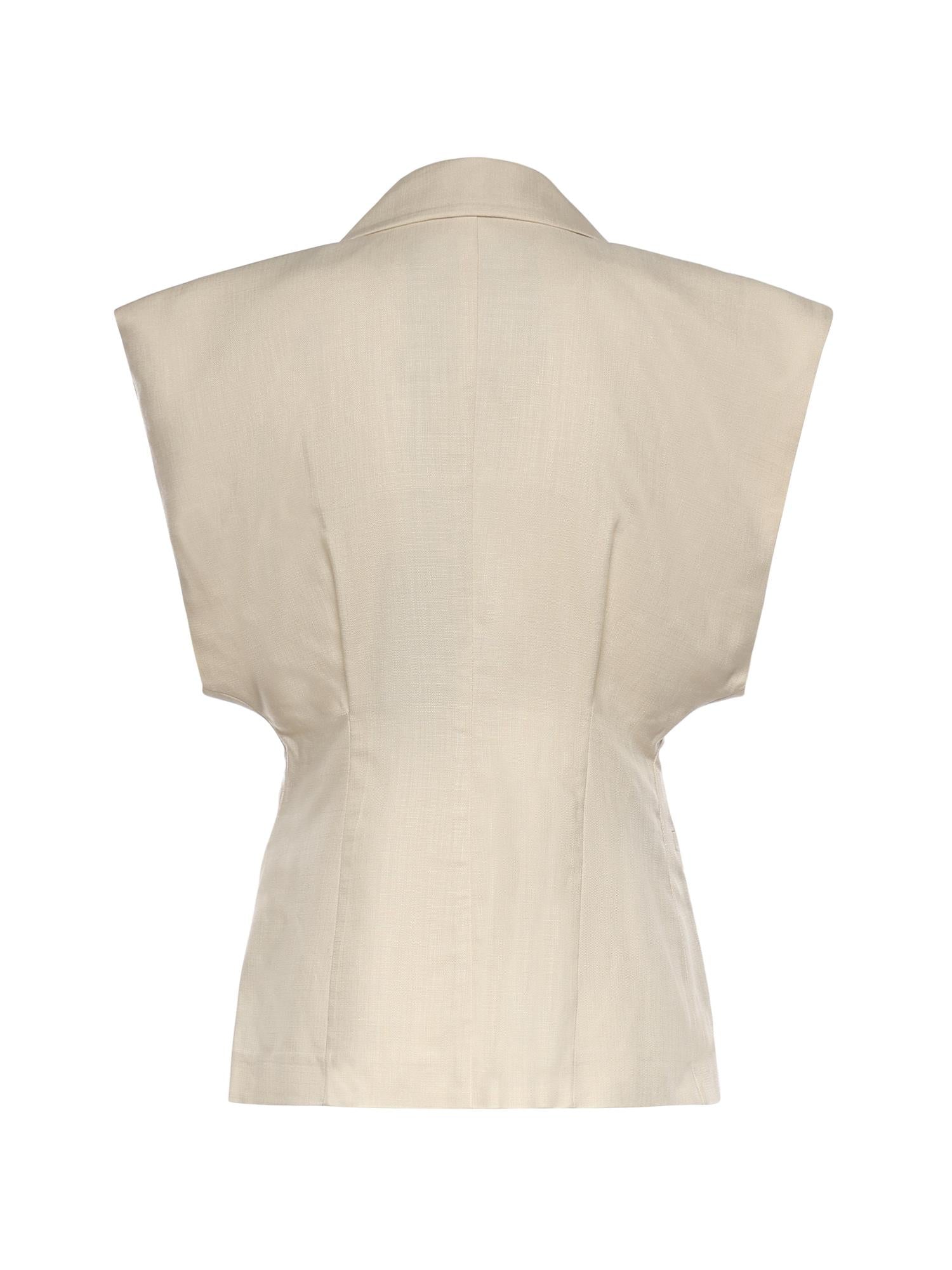 Giacca smanicata effetto rustico 106509 A2W6C00 PINKO 