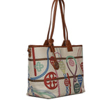 Borsa shopping con logo 73BS9MT02 GUENDAOFF WHITE/MULTICOLOR V° 73 