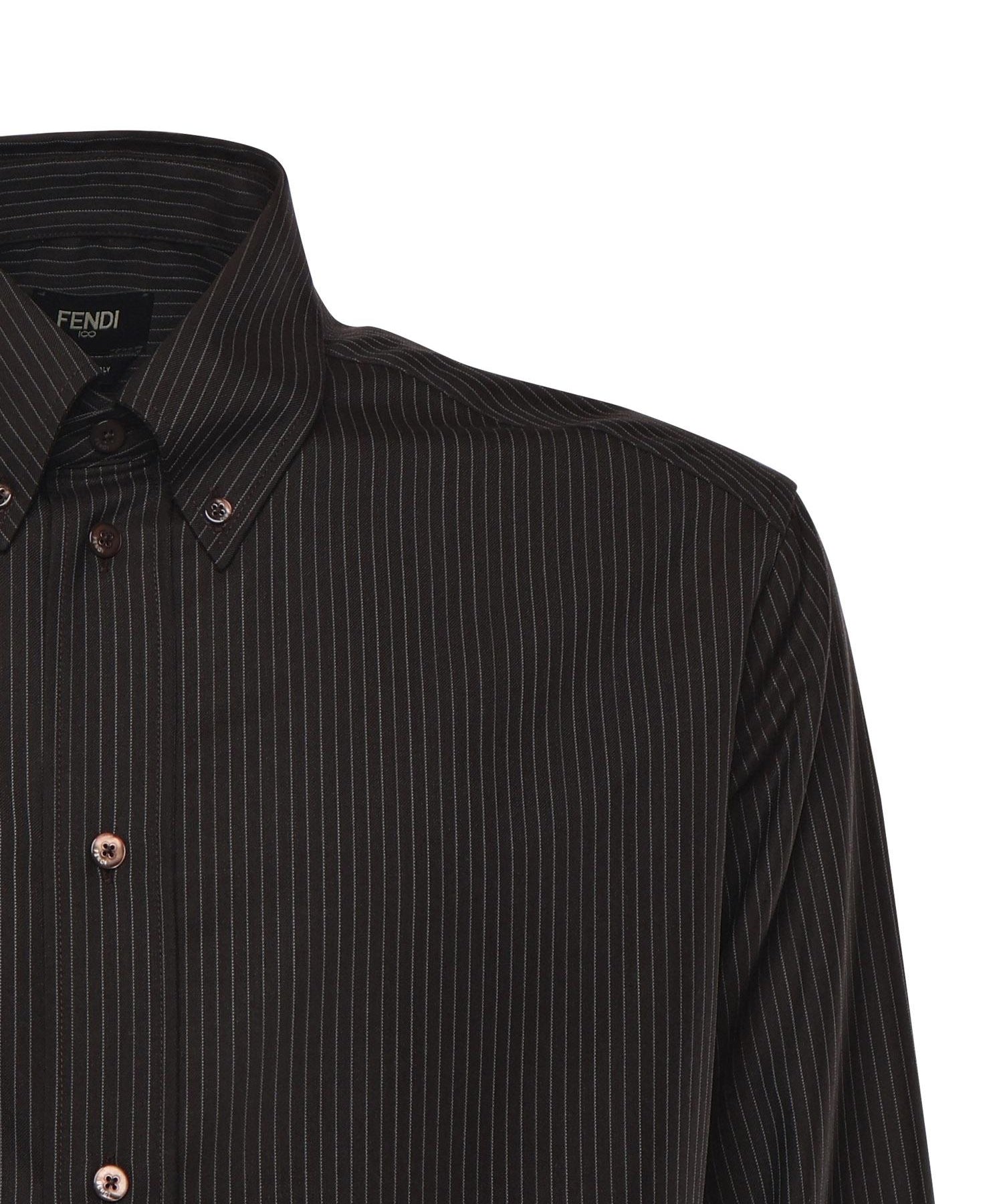 Camicia in lana gessata e pizzo FS1332 AVK1F0DHP FENDI 