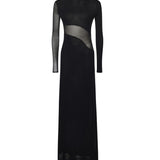 Abito con cut-out in maglia di seta AA9R2801K061B 995 ALAIA 