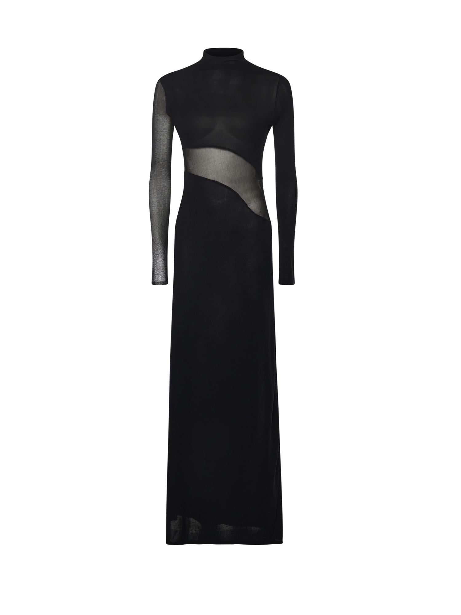 Abito con cut-out in maglia di seta AA9R2801K061B 995 ALAIA 