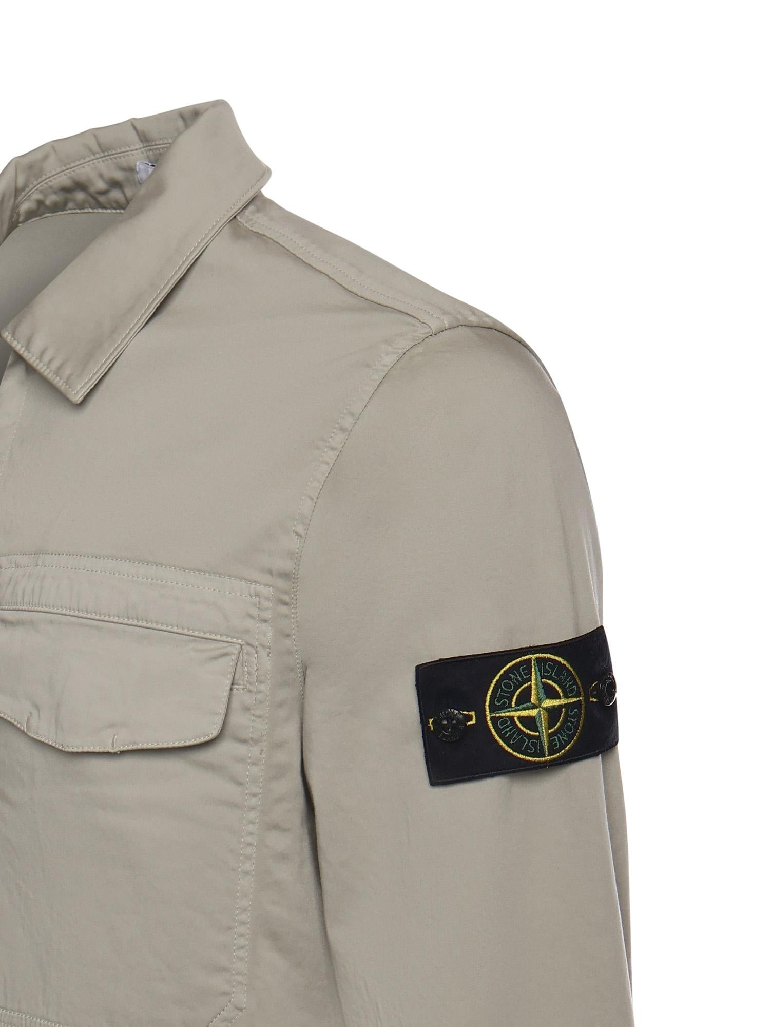 Overshirt in raso di cotone con logo L1S151200015 S0012V0061 STONE ISLAND 
