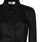 Camicia cropped in seta FF jacquard FS7994 AJ0ZF0GME FENDI 