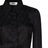 Camicia cropped in seta FF jacquard FS7994 AJ0ZF0GME FENDI 
