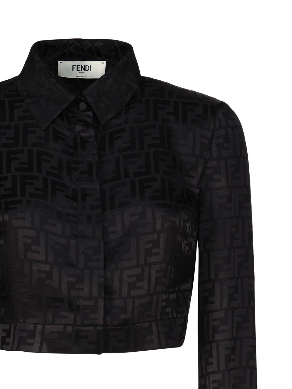 Camicia cropped in seta FF jacquard FS7994 AJ0ZF0GME FENDI 