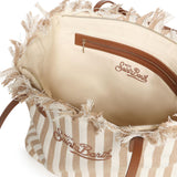Borsa City in canvas a righe CBF0001 01763L MC2 SAINT BARTH 