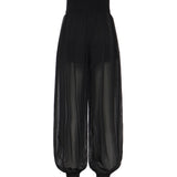 Pantaloni in voile crêpe di misto cotone 106845 A3O2Z99 PINKO 
