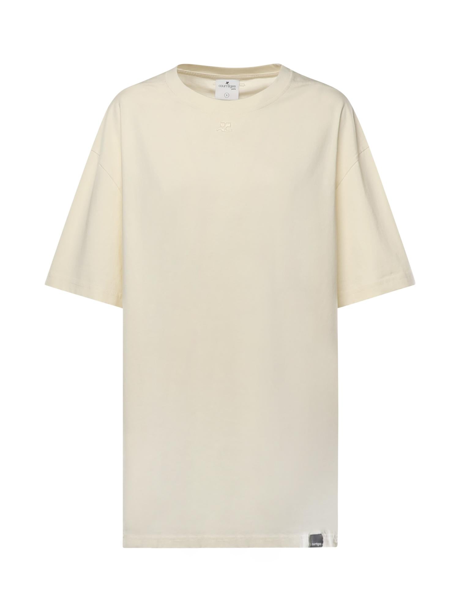 T-shirt in cotone con logo 126JTS237JS0233 0018 COURREGES 